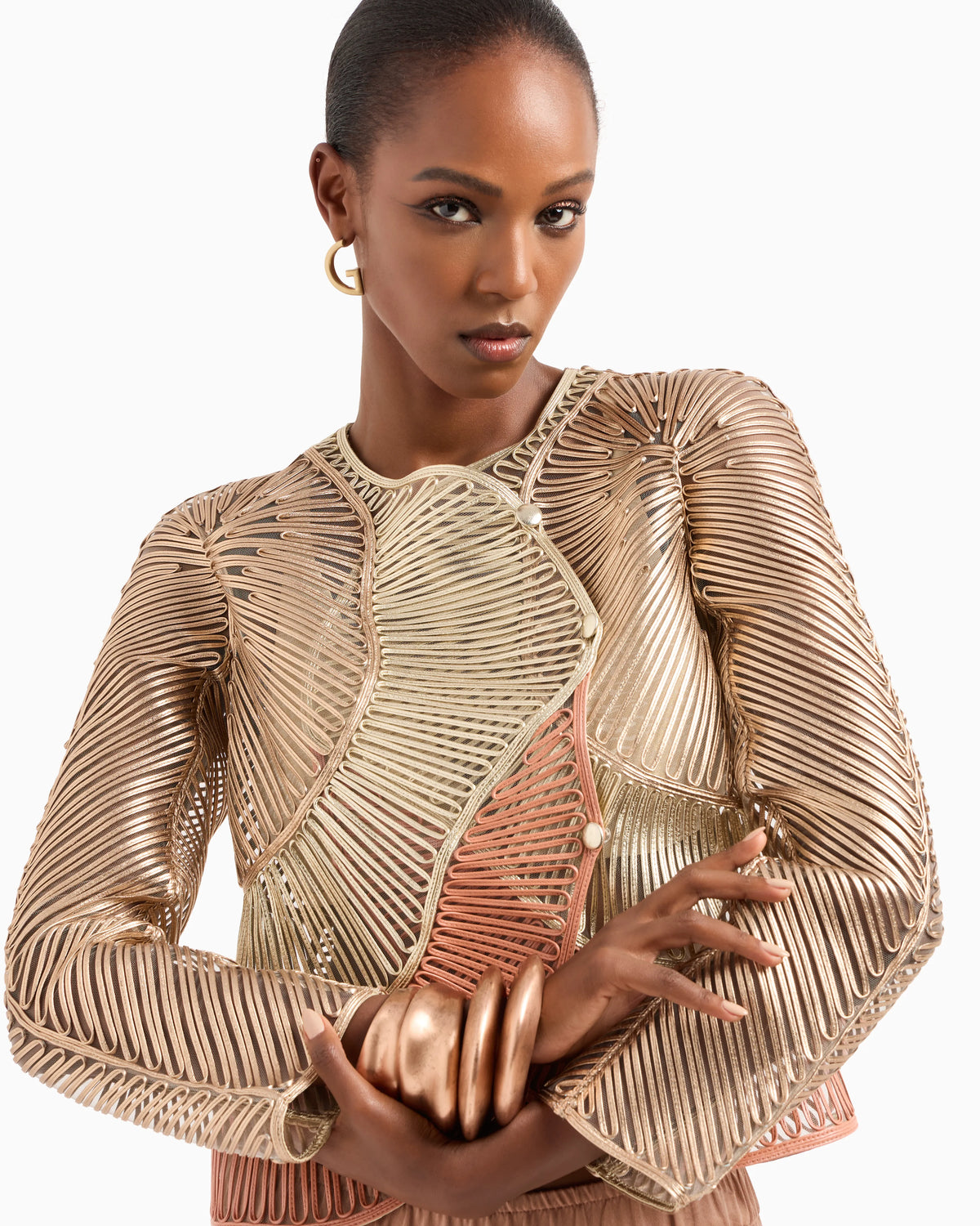 Pearlised nappa-leather jacket