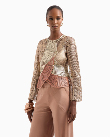 Pearlised nappa-leather jacket