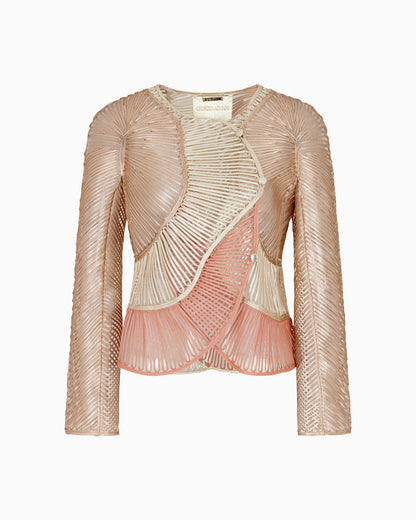 Pearlised nappa-leather jacket