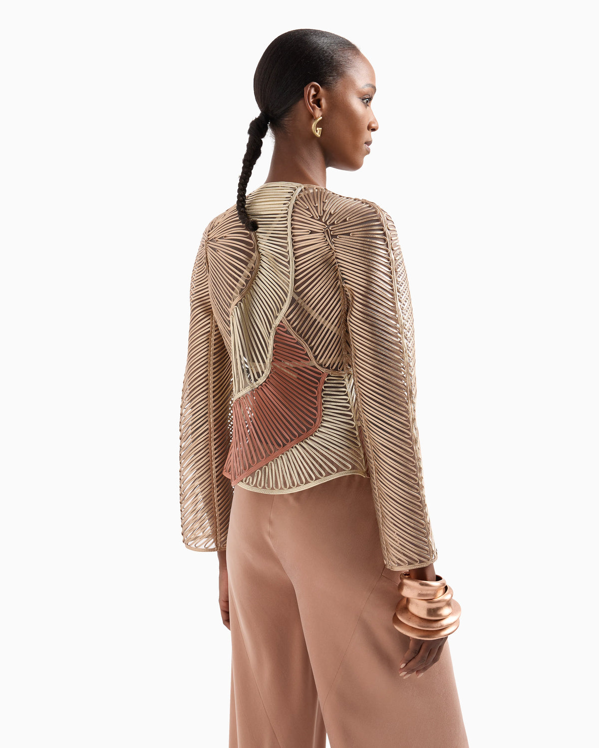 Pearlised nappa-leather jacket