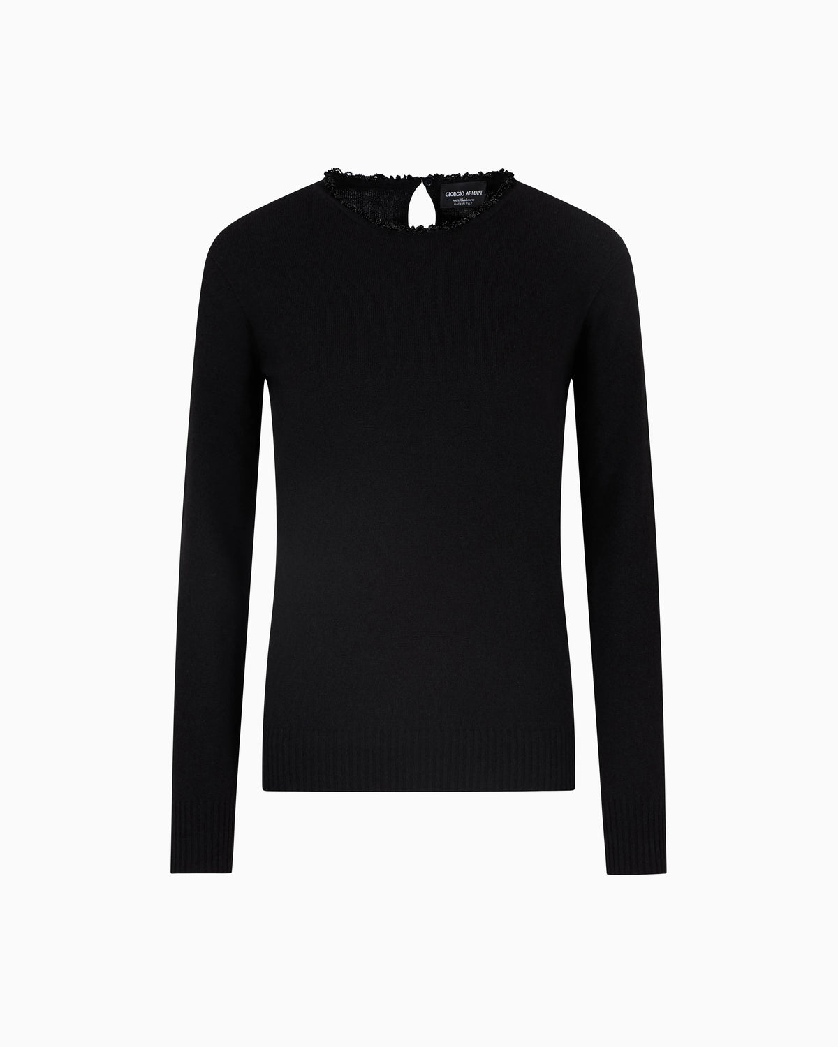 Cashmere crew-neck jumper with embroidery