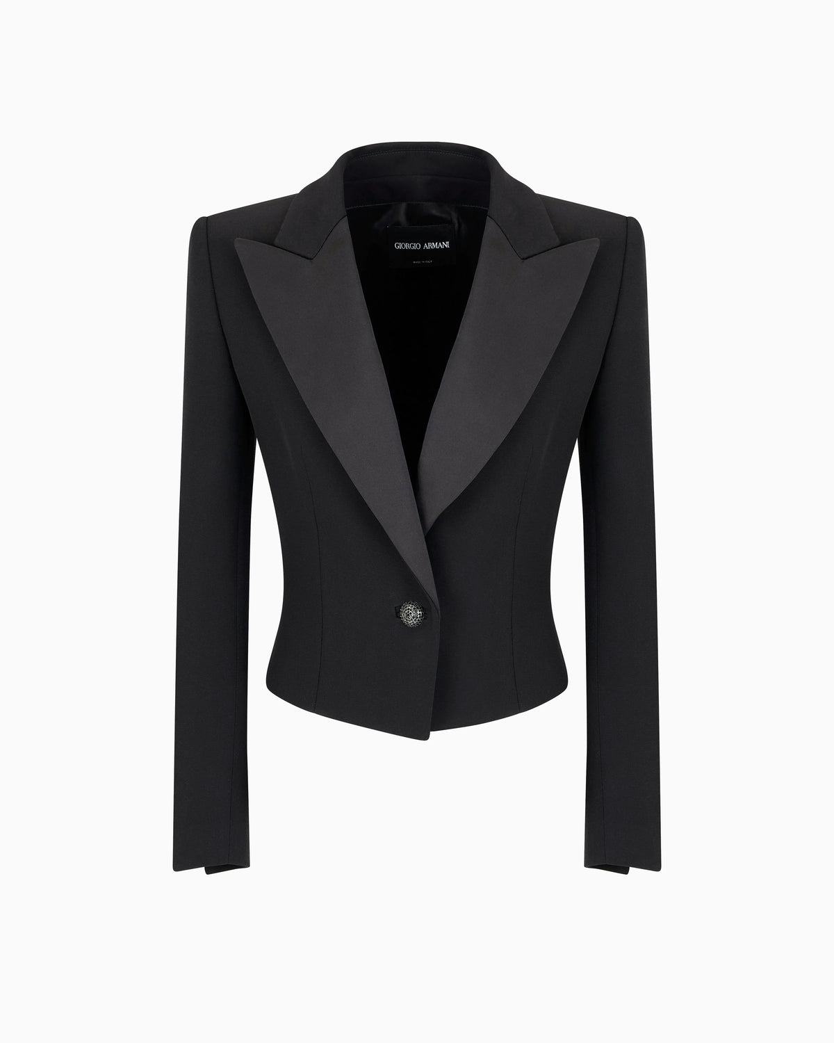 Glitter silk-cady single-breasted short jacket