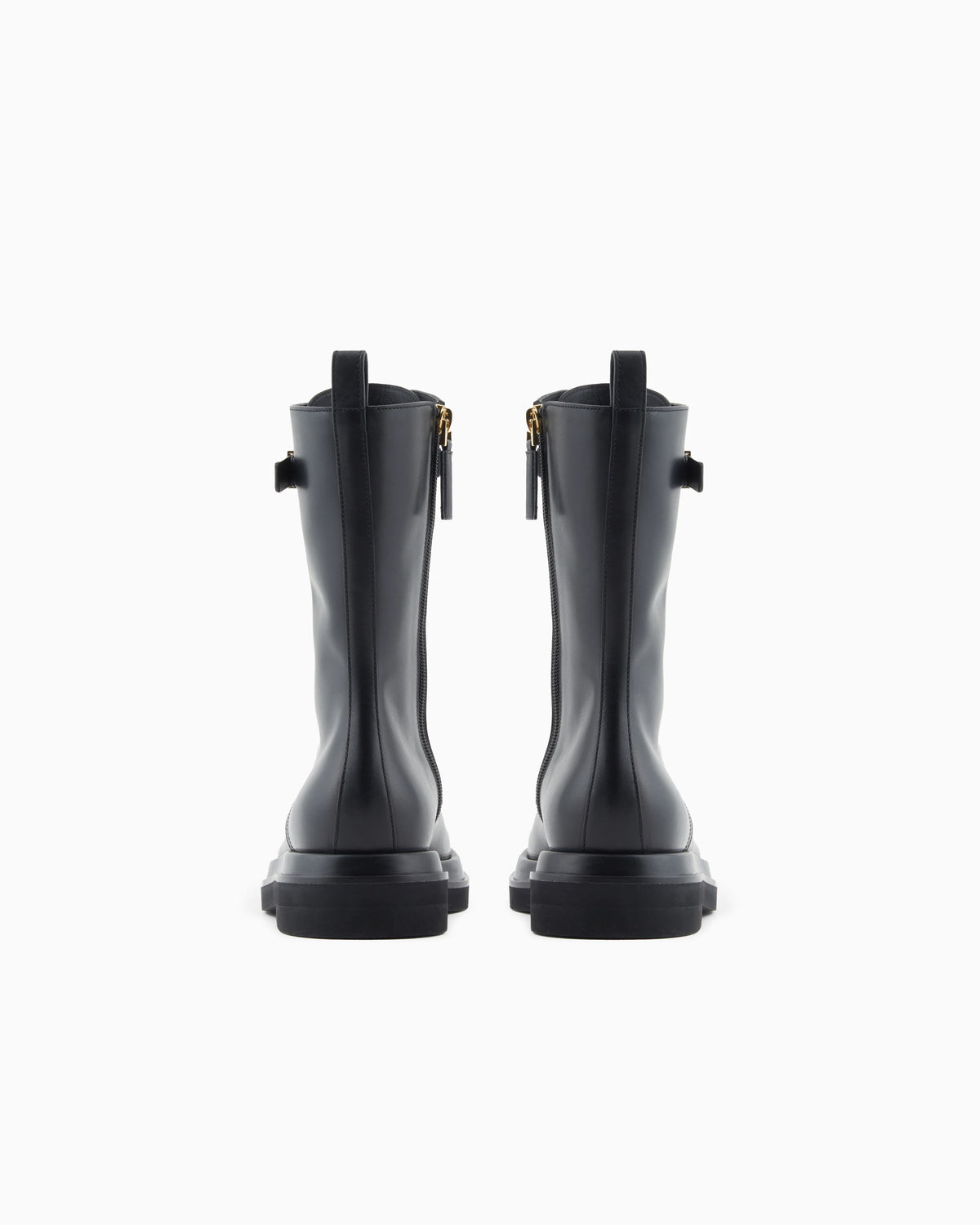 Smooth leather combat boots