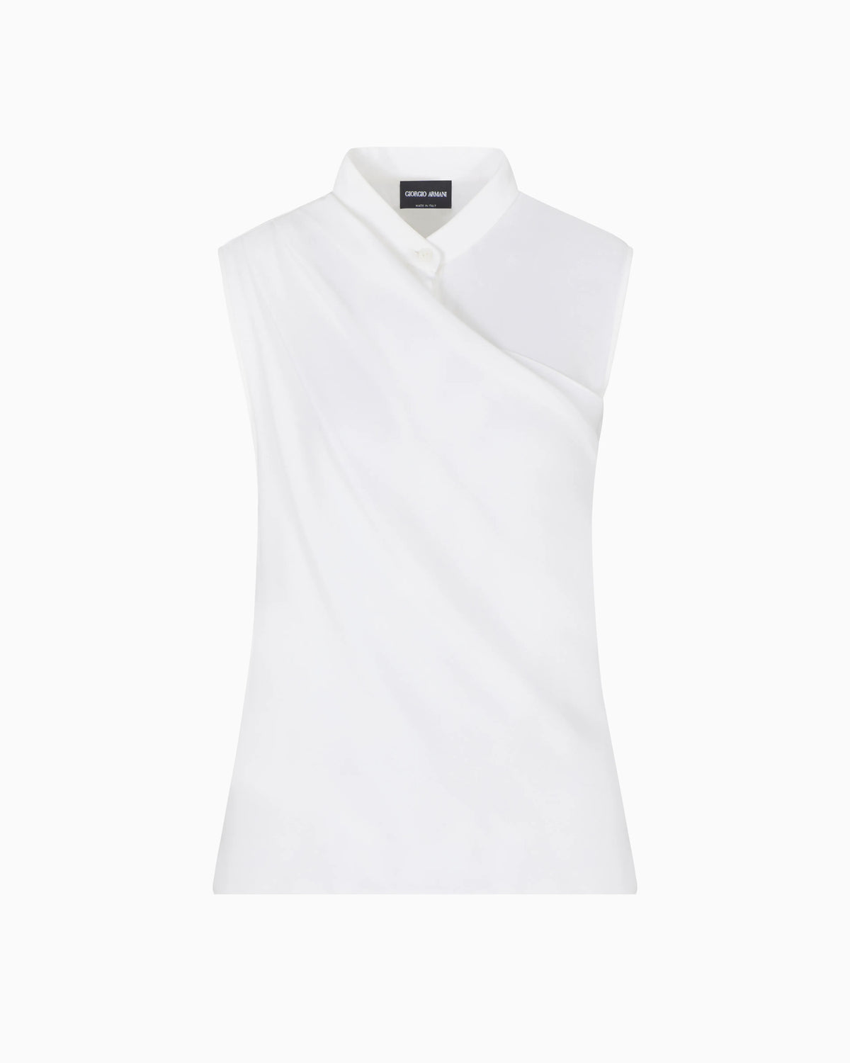 Draped top in triple silk georgette