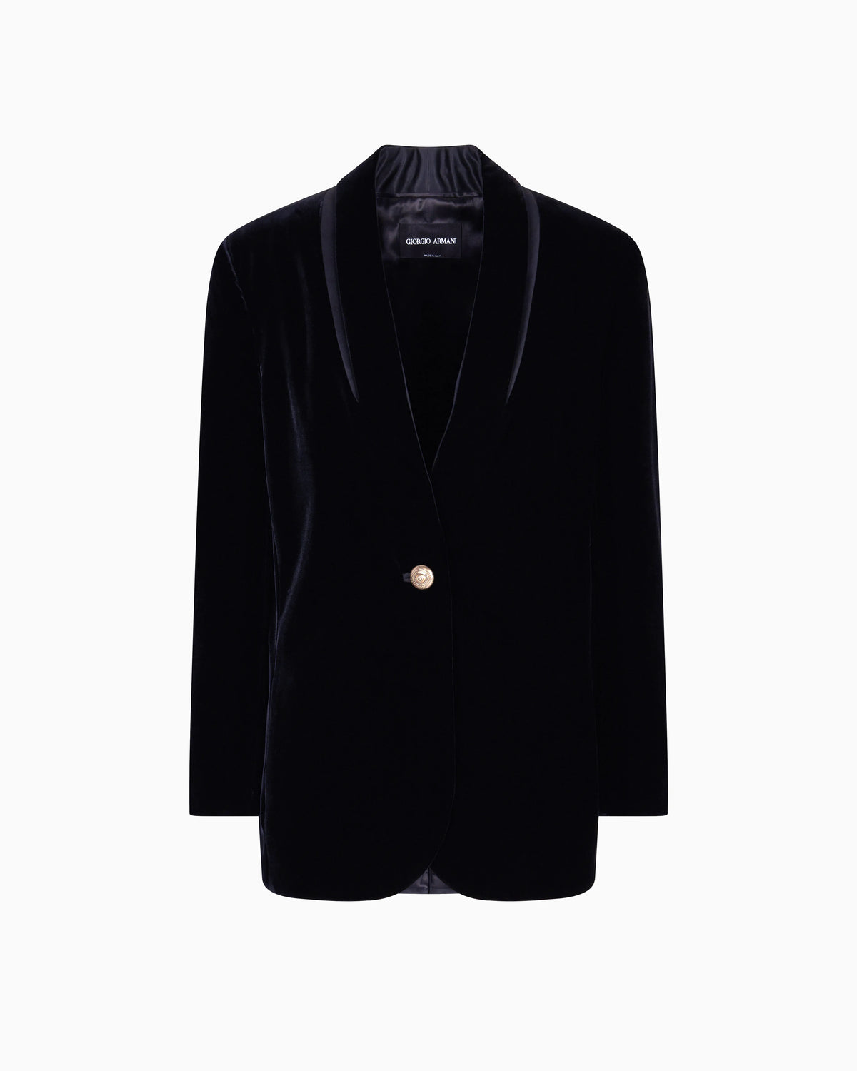 Single-breasted jacket in velvet