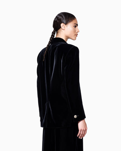 Single-breasted jacket in velvet