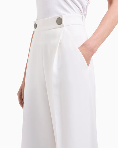 Single-pleat, silk crêpe cady trousers