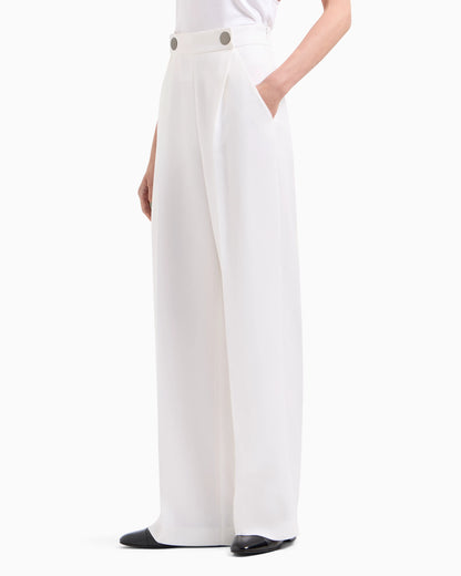 Single-pleat, silk crêpe cady trousers