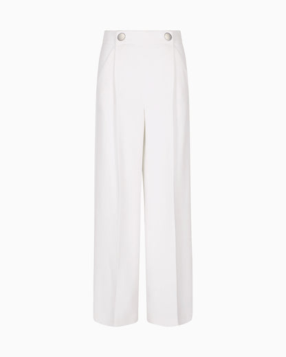 Single-pleat, silk crêpe cady trousers