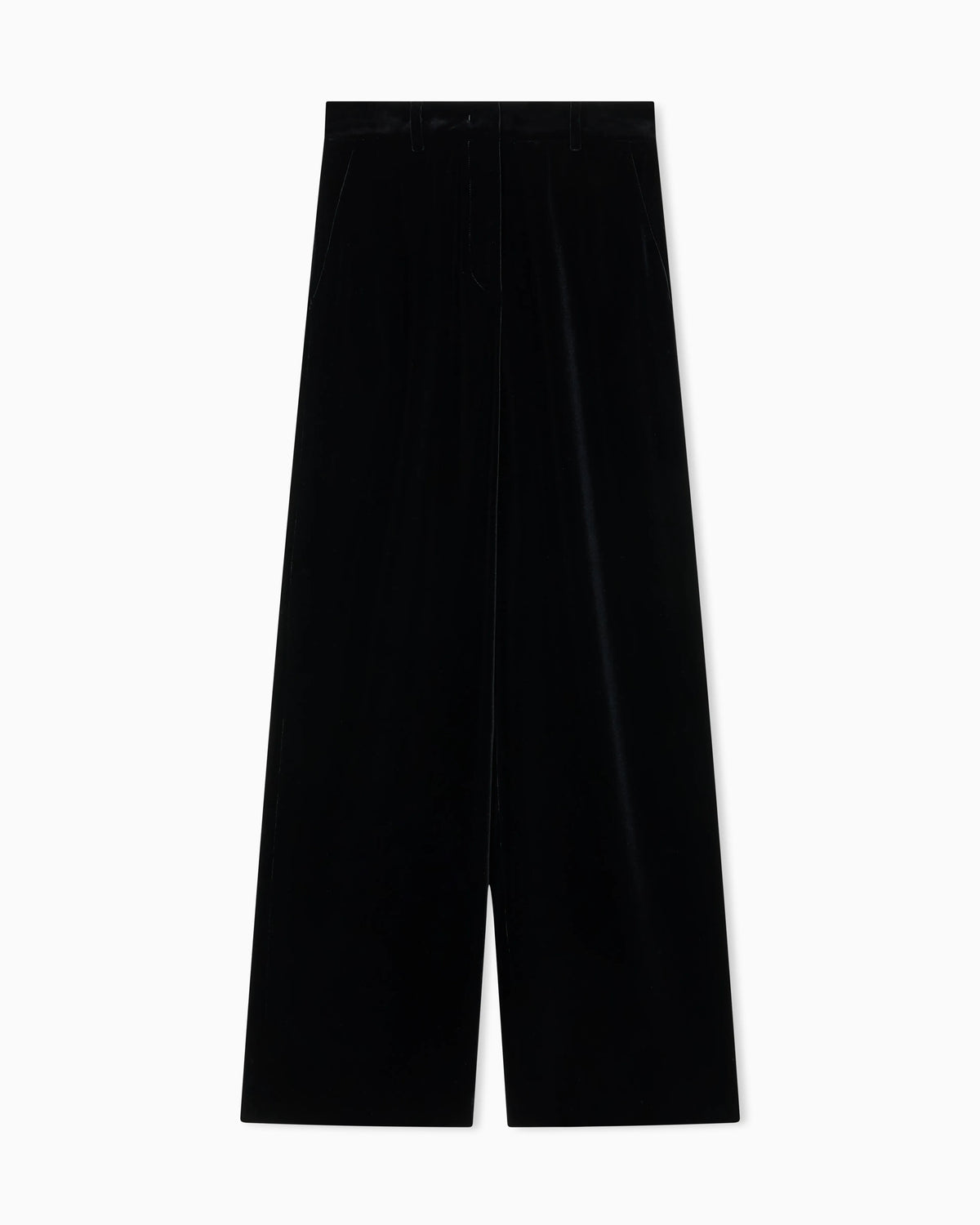 Wide-leg velvet trousers