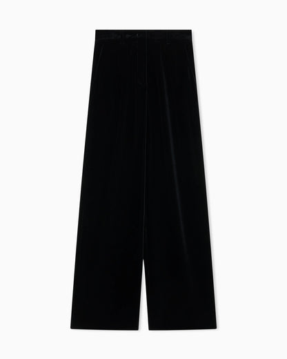 Wide-leg velvet trousers