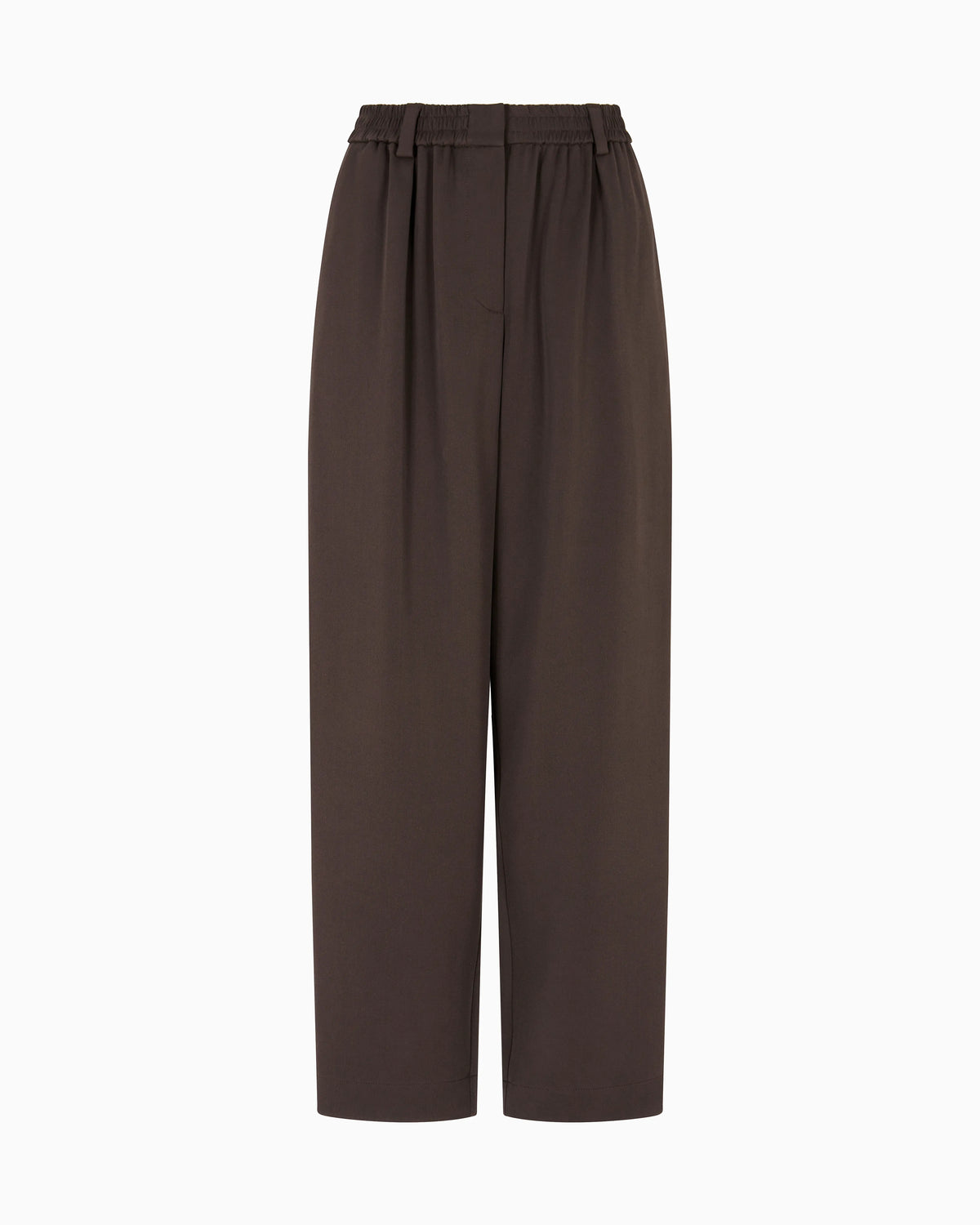 Straight trousers in silk double georgette