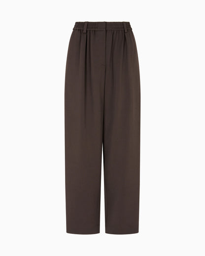 Straight trousers in silk double georgette