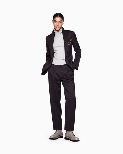 Single-darted wool trousers