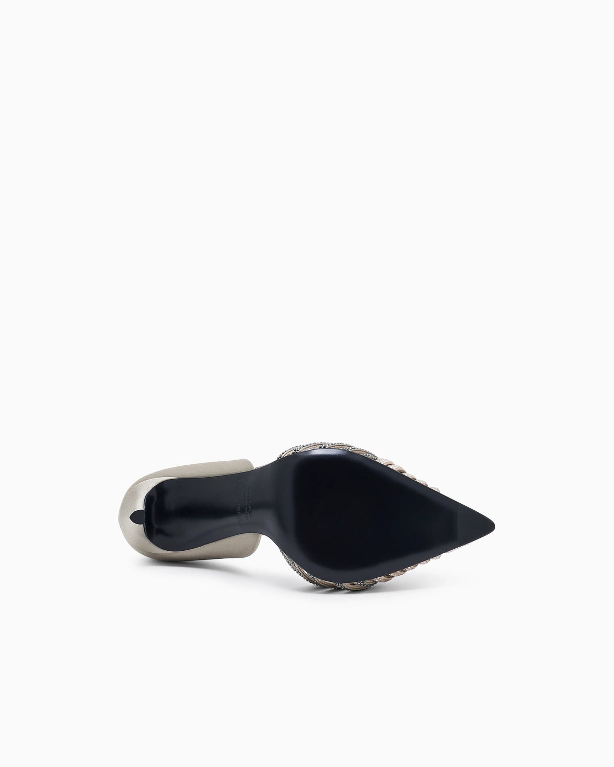 Rhinestone and satin court shoes