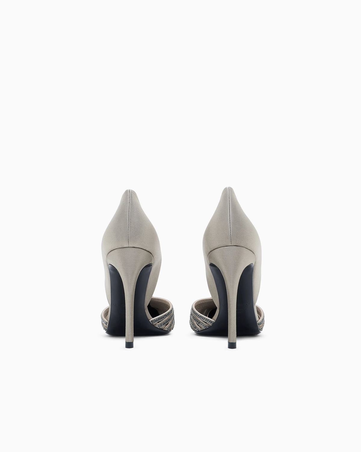 Rhinestone and satin court shoes