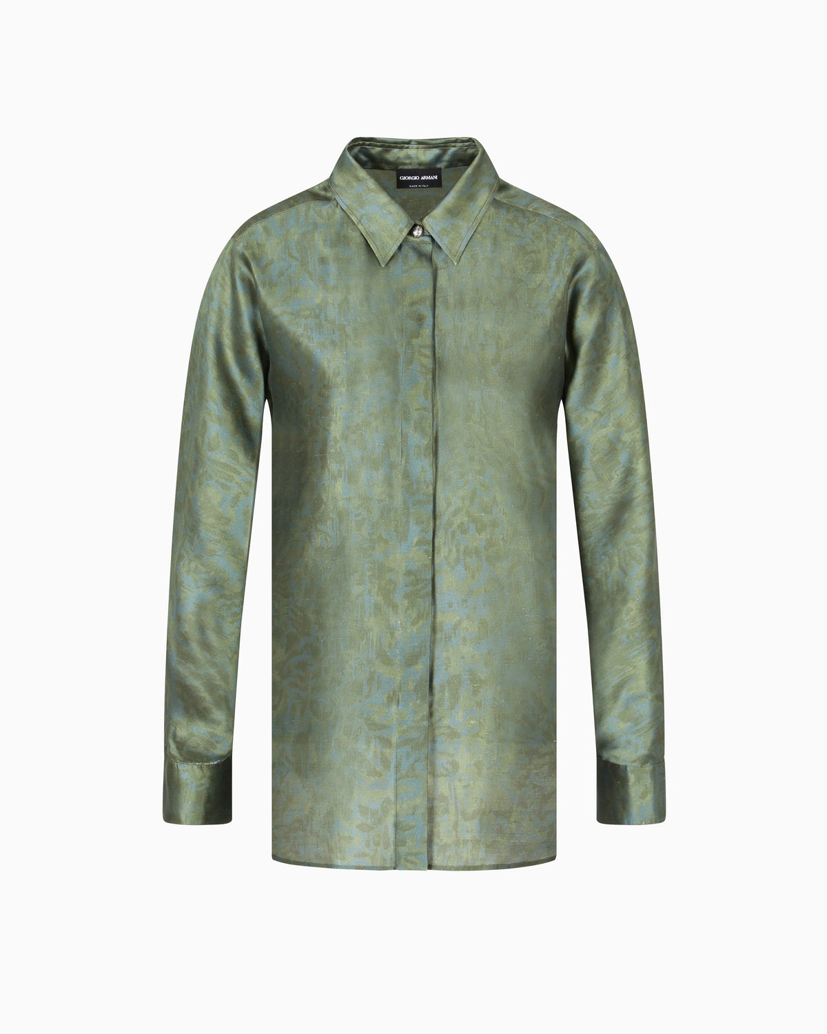 Shirt in printed silk shantung