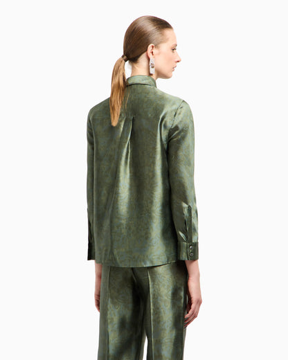Shirt in printed silk shantung