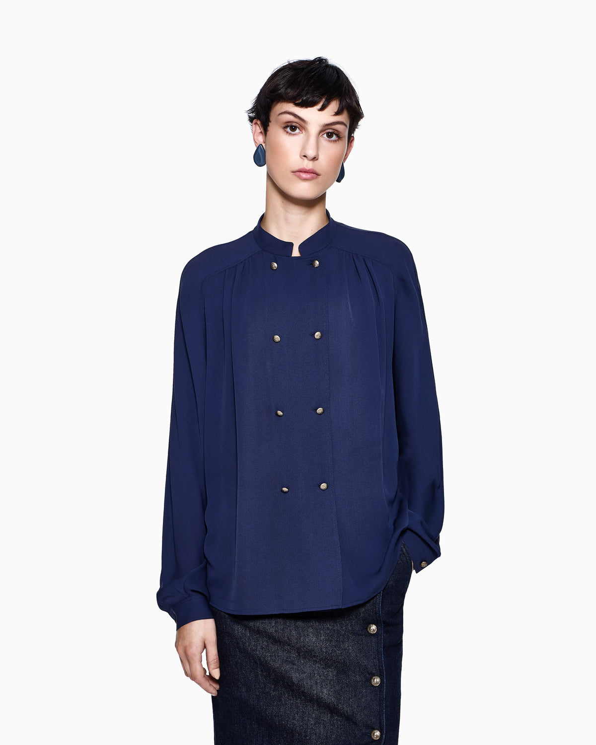 Denim Collection triple silk georgette shirt