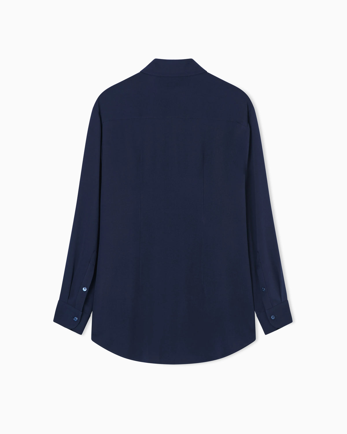 Semi-sheer shirt in silk georgette with rounded collar Icon