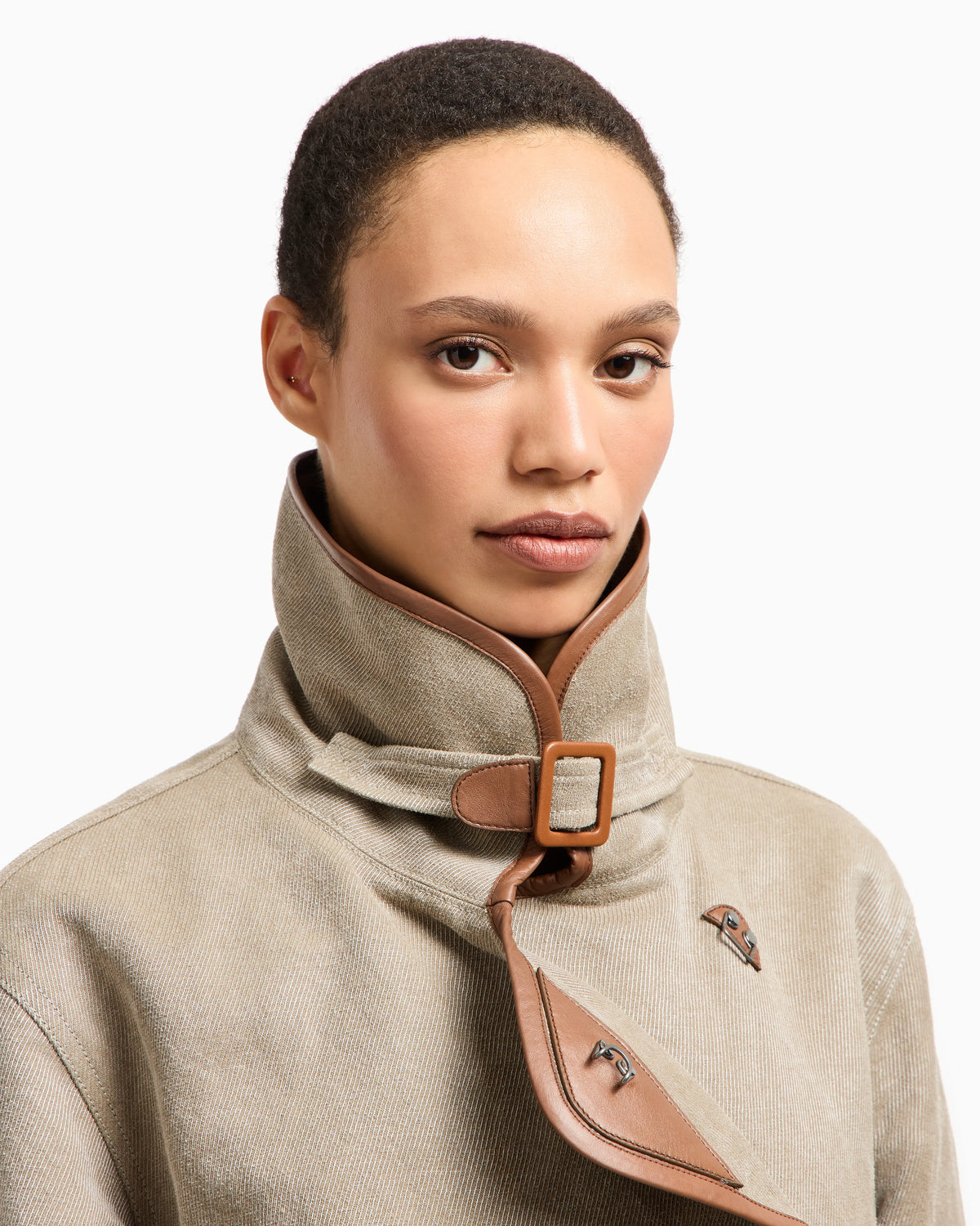Hemp, viscose and cotton cavalry pea coat