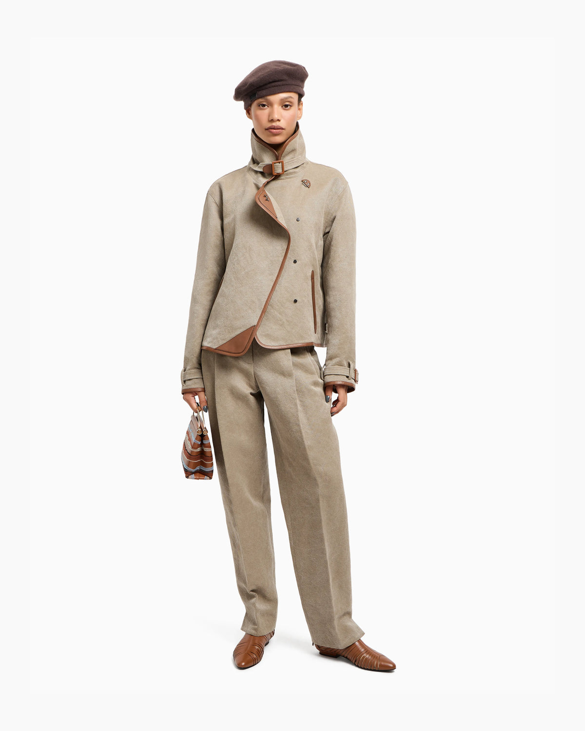 Hemp, viscose and cotton cavalry pea coat