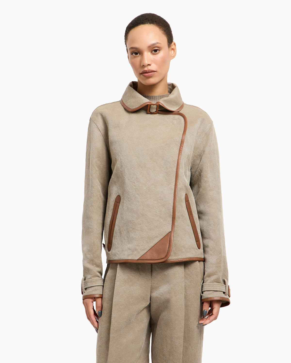Hemp, viscose and cotton cavalry pea coat