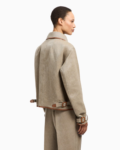 Hemp, viscose and cotton cavalry pea coat