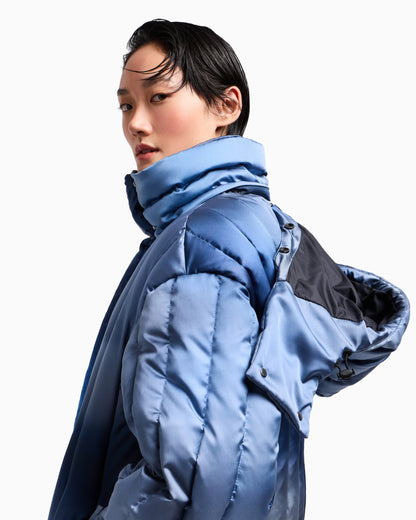 Giorgio Armani Neve hooded down jacket in gradient silk