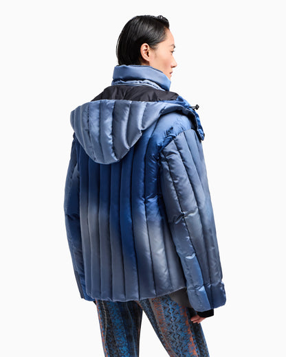 Giorgio Armani Neve hooded down jacket in gradient silk