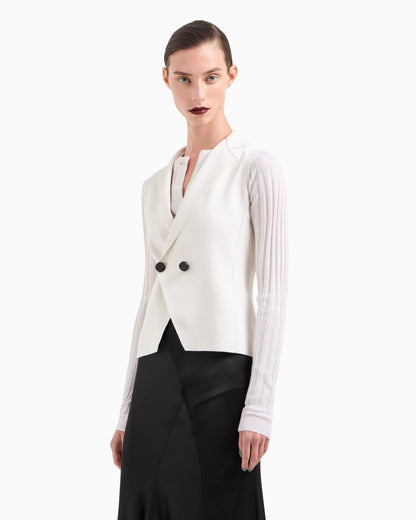 Silk knit double-breasted gilet