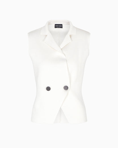 Silk knit double-breasted gilet
