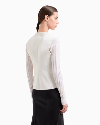 Silk knit double-breasted gilet