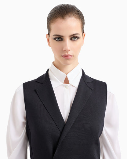 Silk knit double-breasted gilet