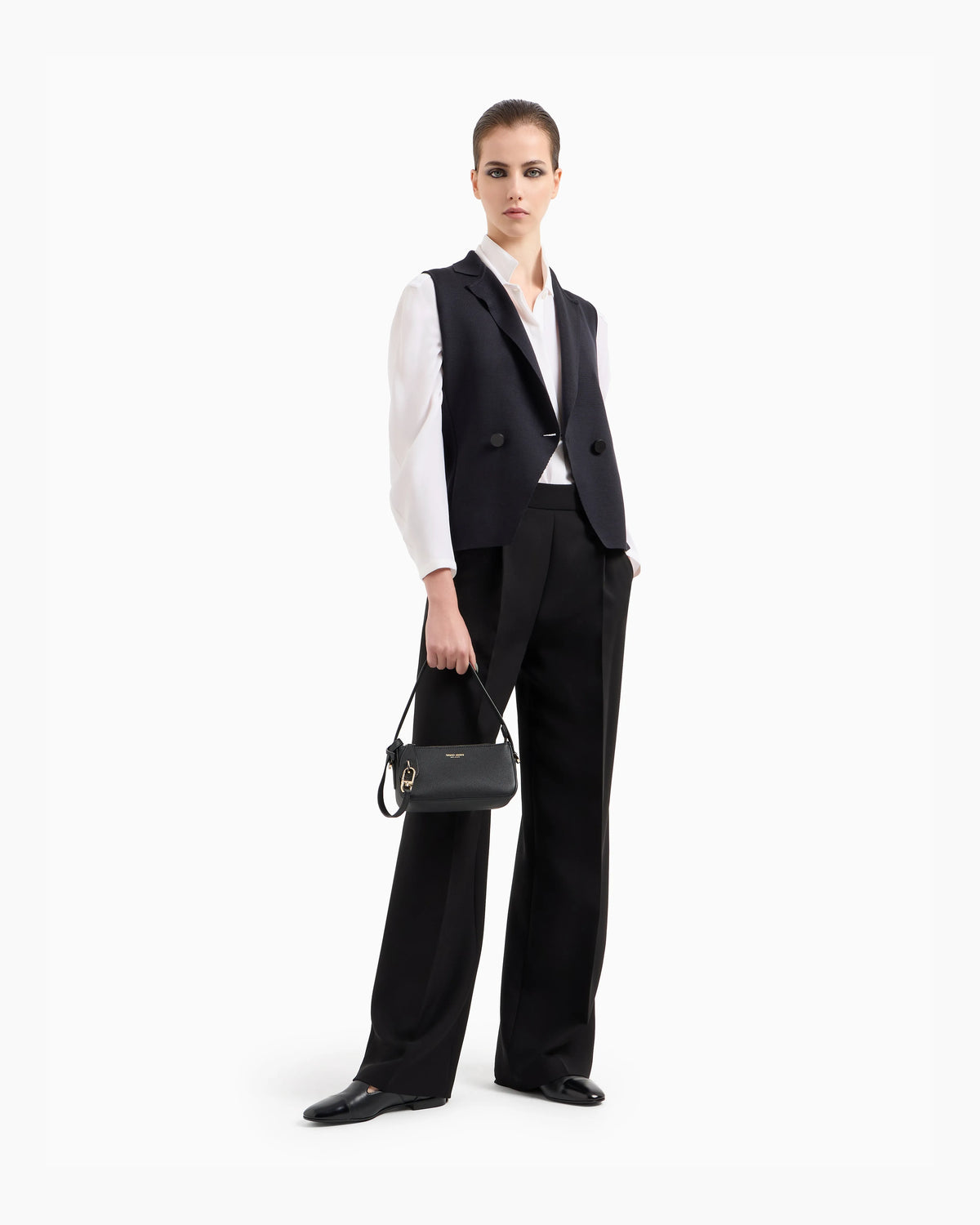 Silk knit double-breasted gilet