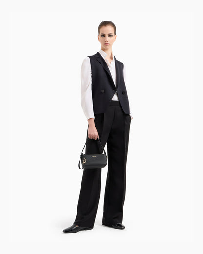 Silk knit double-breasted gilet