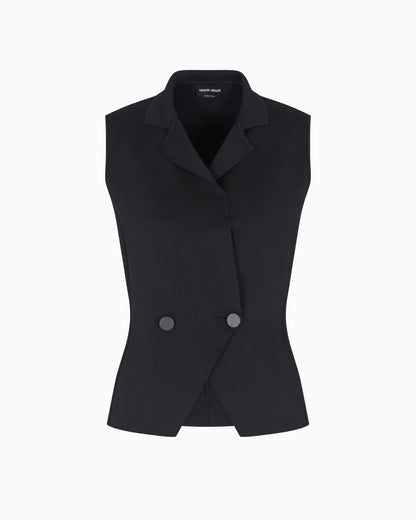 Silk knit double-breasted gilet