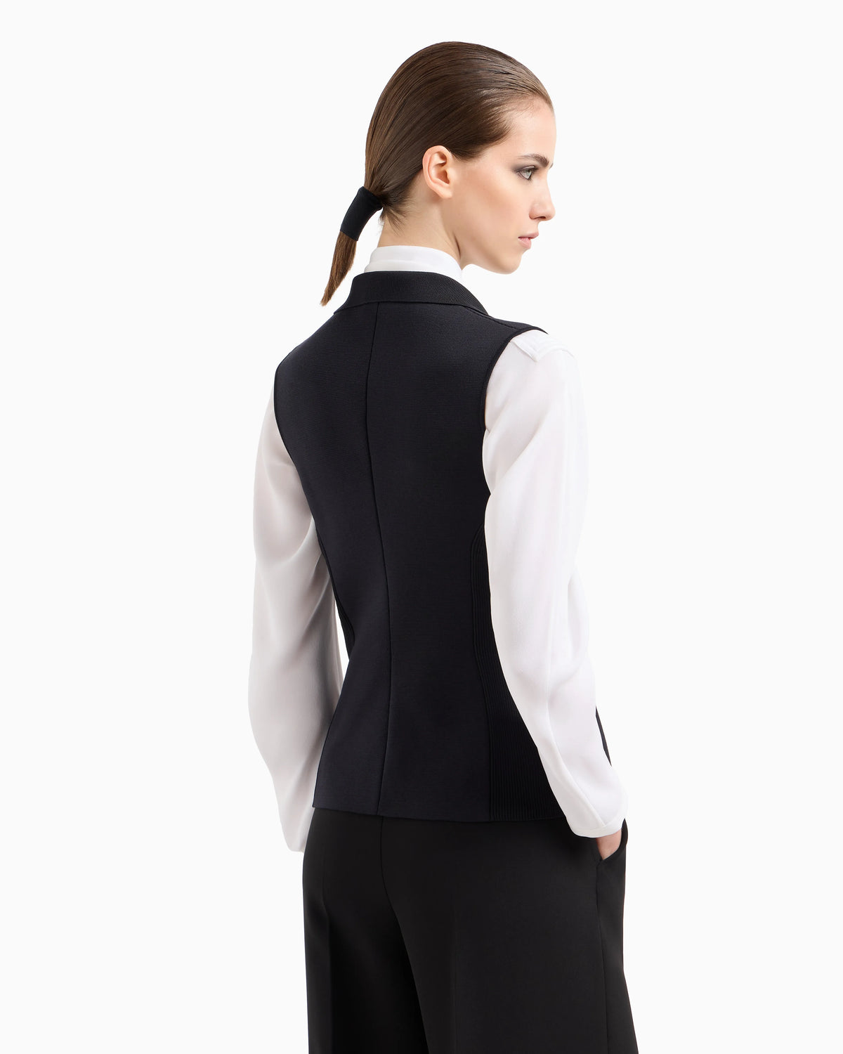 Silk knit double-breasted gilet