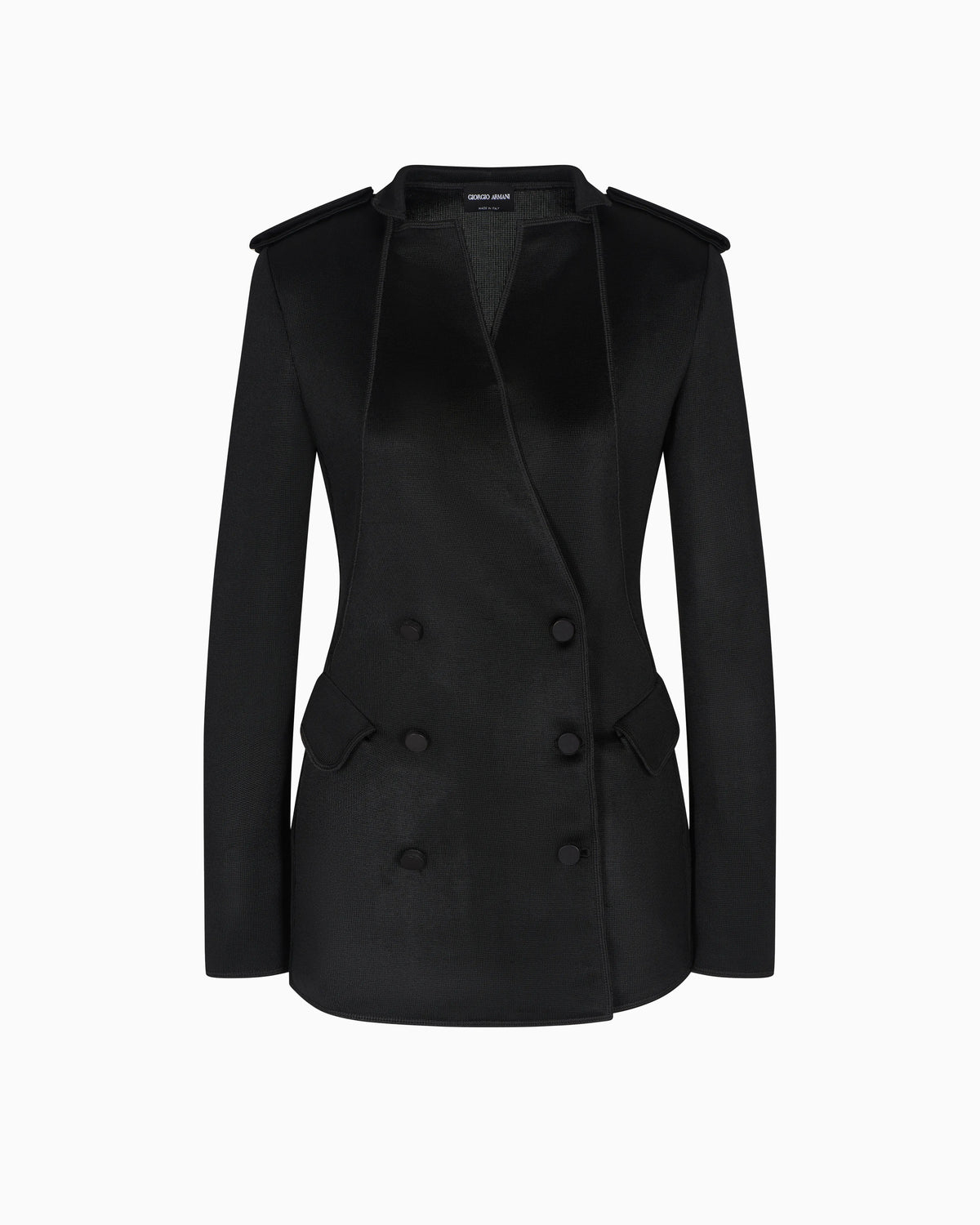 Double-breasted jacket in viscose jersey