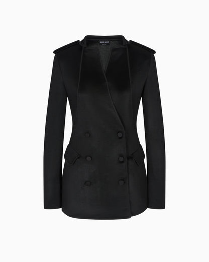 Double-breasted jacket in viscose jersey