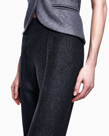 Straight trousers in wool-and-cashmere flannel