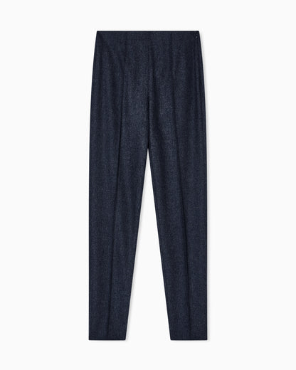 Straight trousers in wool-and-cashmere flannel