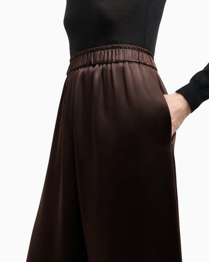 Straight-cut trousers in tussah silk satin