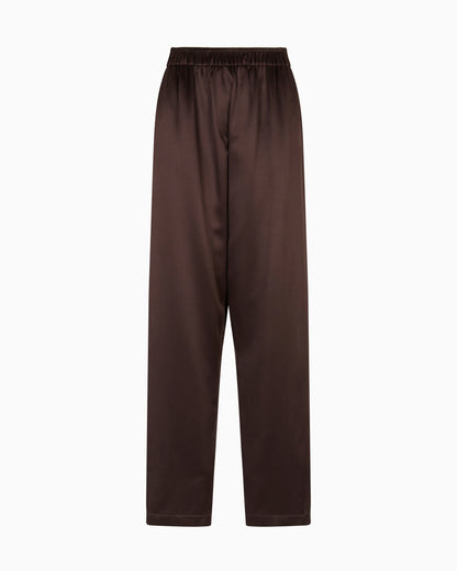 Straight-cut trousers in tussah silk satin