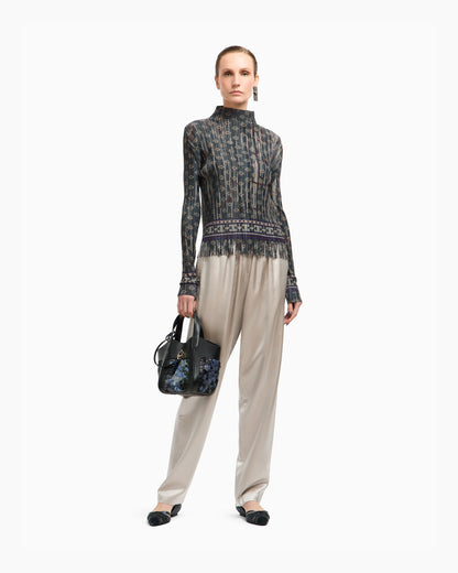 Straight-cut trousers in silk satin