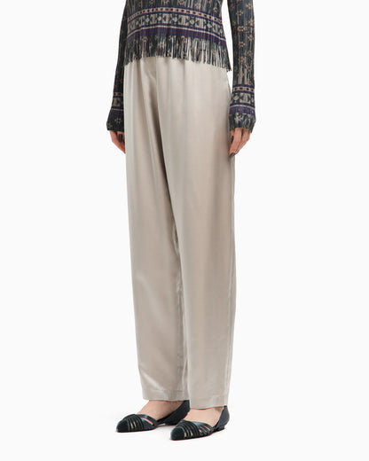 Straight-cut trousers in silk satin