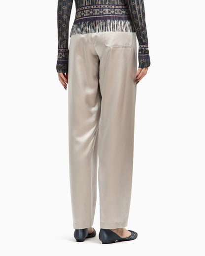 Straight-cut trousers in silk satin