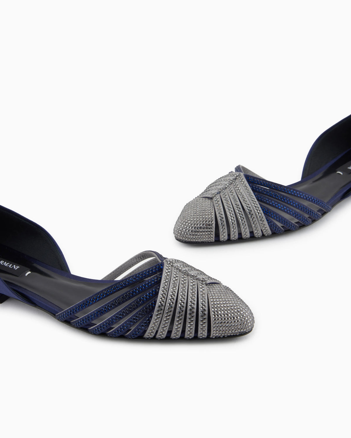 Satin and rhinestone ballerinas