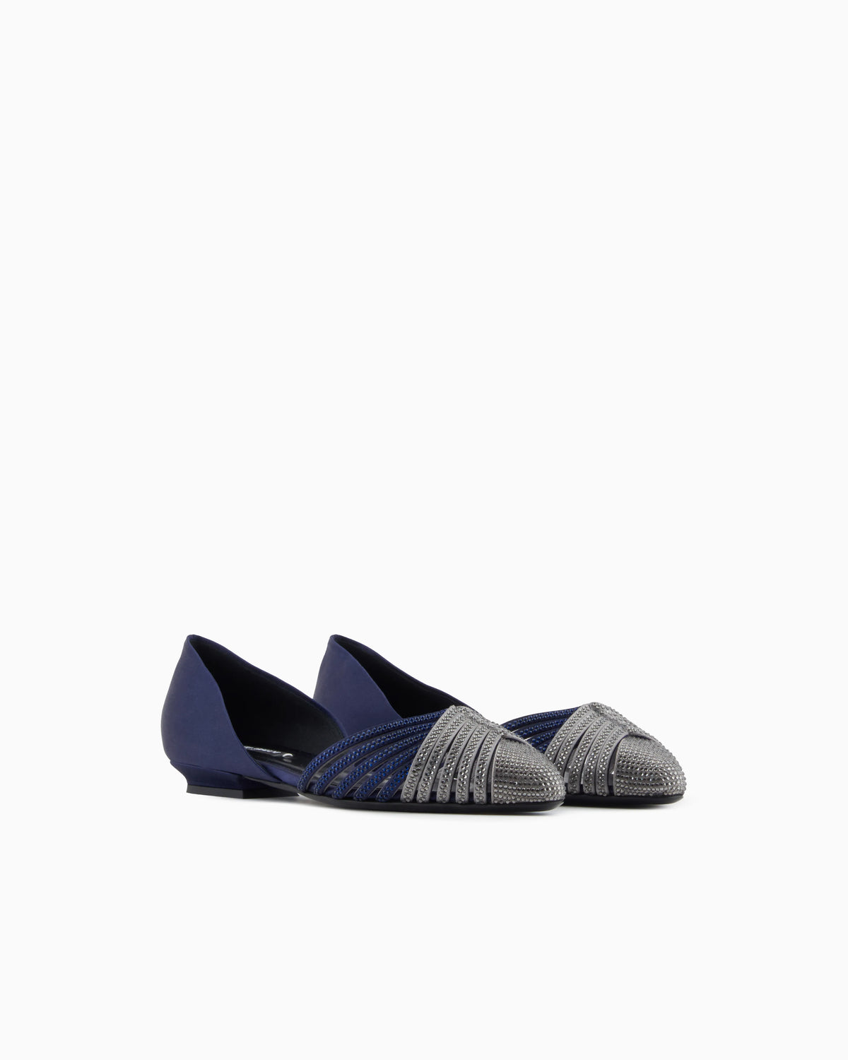 Satin and rhinestone ballerinas