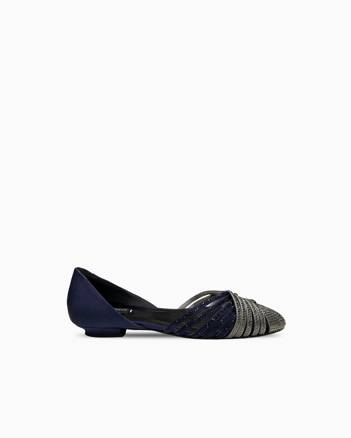 Satin and rhinestone ballerinas